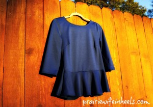 TX blue peplum