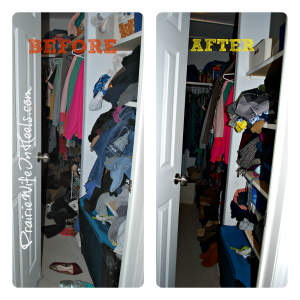 messy clean closet before and after