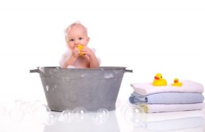 baby in bath