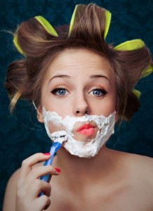 woman shaving