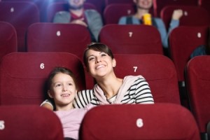 fun mom at movie