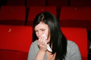 mom crying at movie