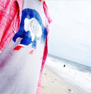 t shirt on beach