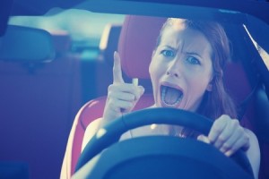 angry woman driving