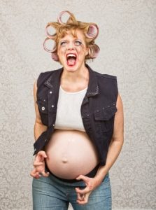 angry pregnant woman
