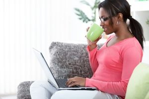 woman on computer