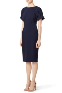 navy cuff sleeve dress