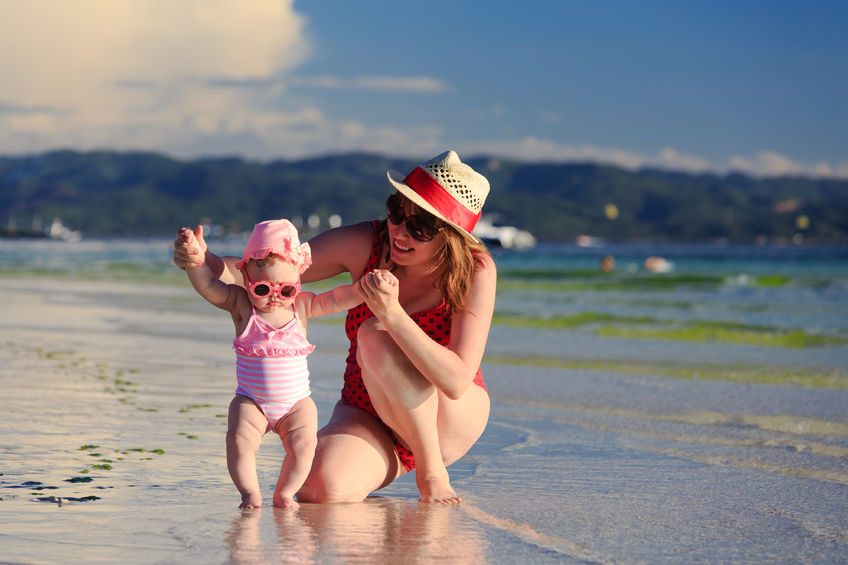 mom at the beach