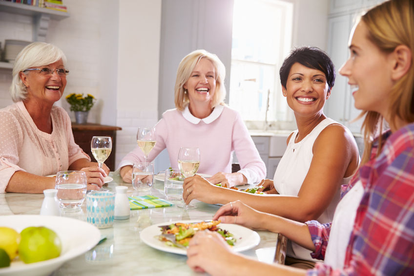 women at dinner